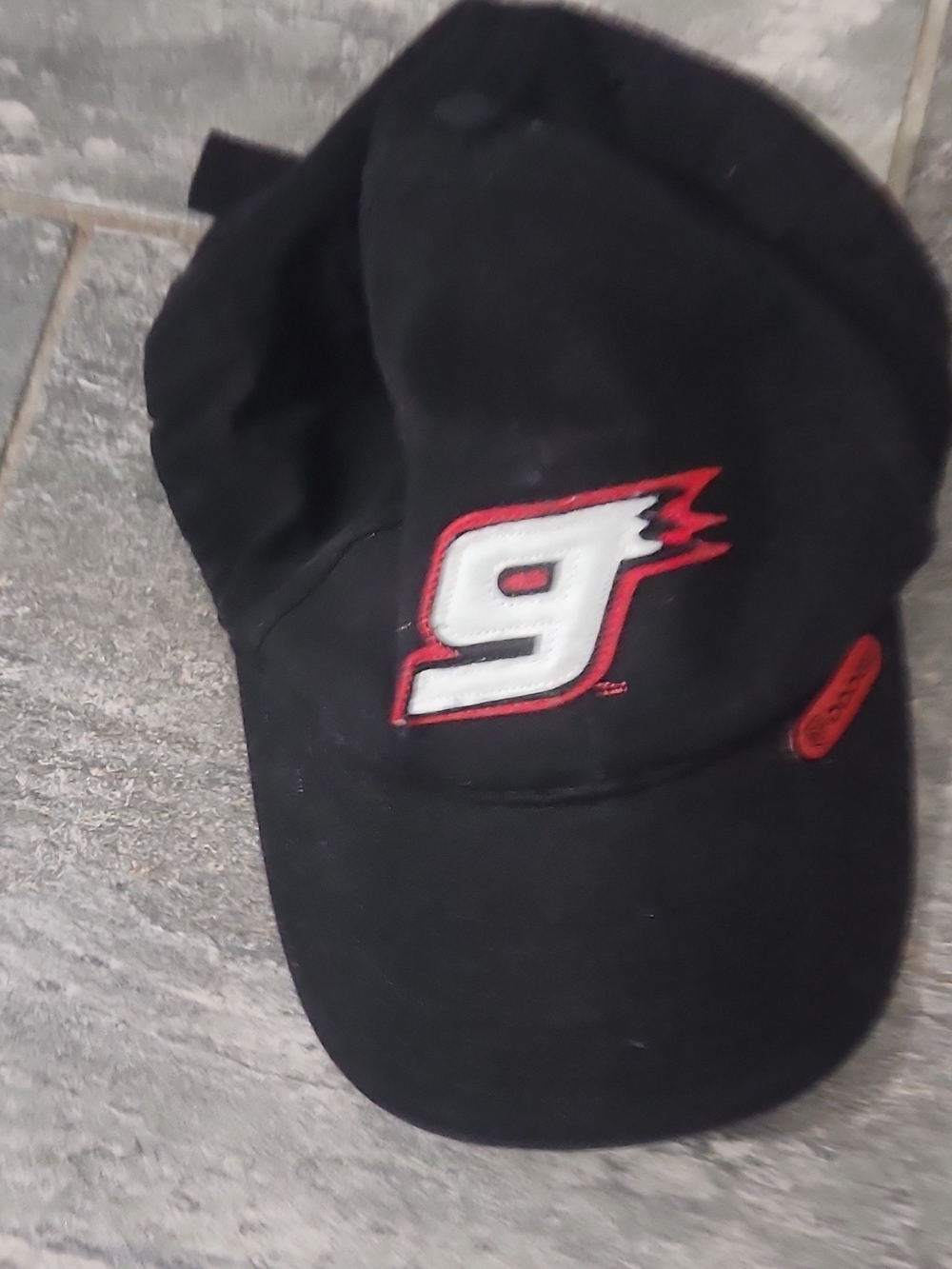 Nascar Black Cap with Red & White '9' Patch